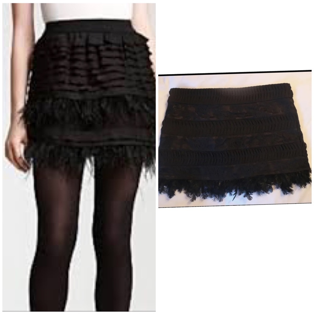 Marquise Gothic Skirt- Swiss Lace and feathers